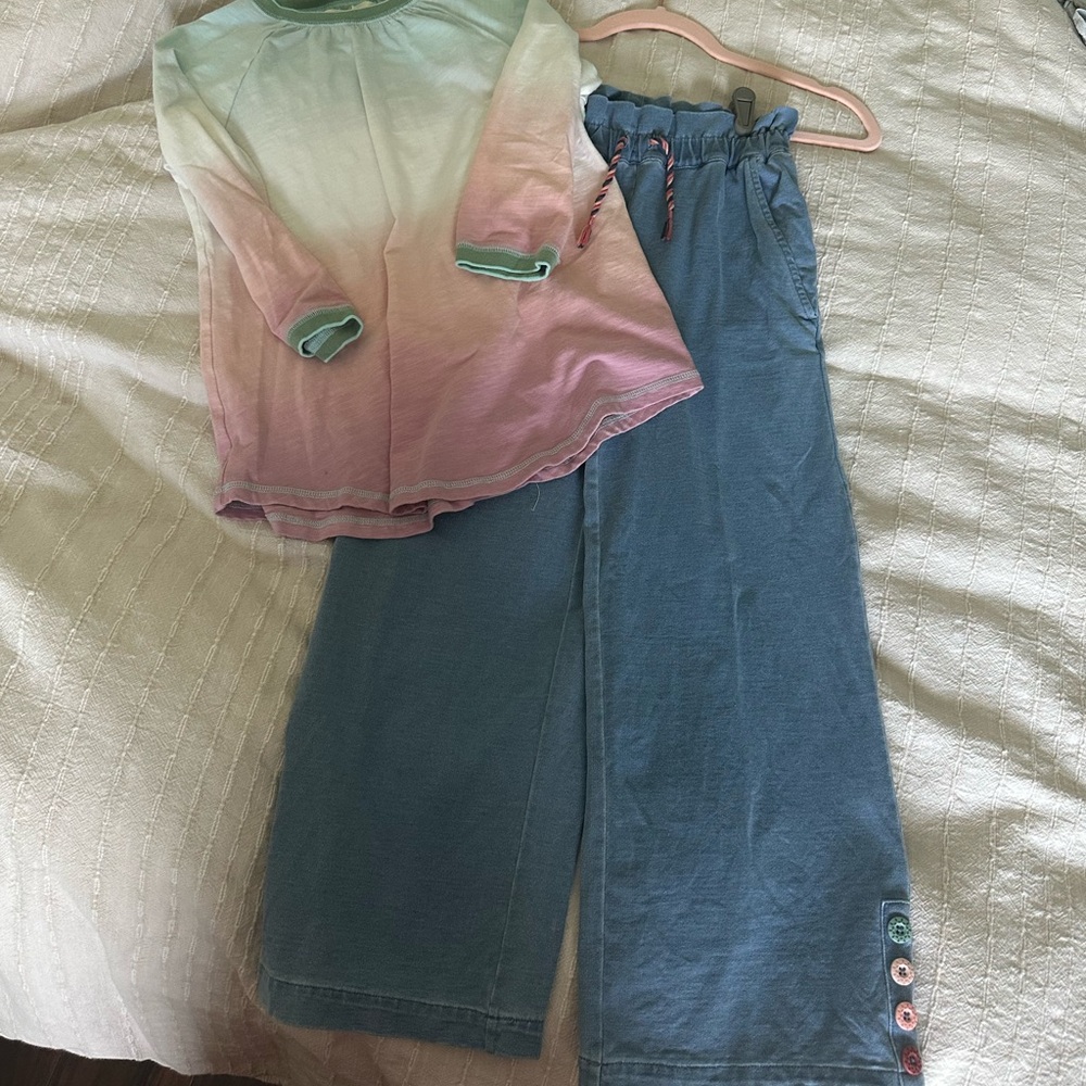 Matilda Jane Ombre Long Sleeve Top and Denim Pants Set
